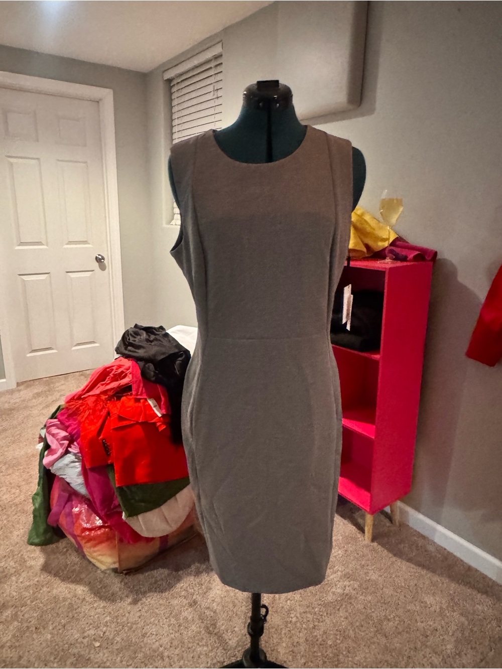 Calvin Klein Sleeveless Sheath Dress in Gray